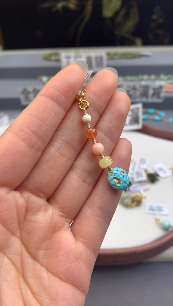 银S925镶嵌提溜南红玛瑙茜.H224