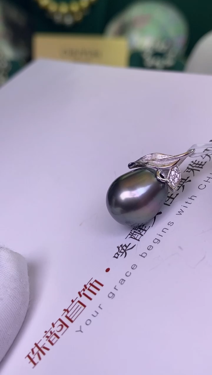 海水珍珠银S925镶嵌颈饰1