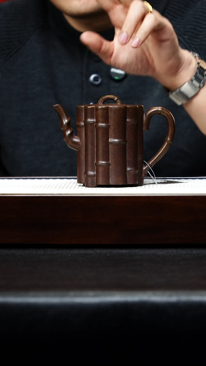 茶杯紫砂宜兴原矿手工紫砂 四方竹节壶