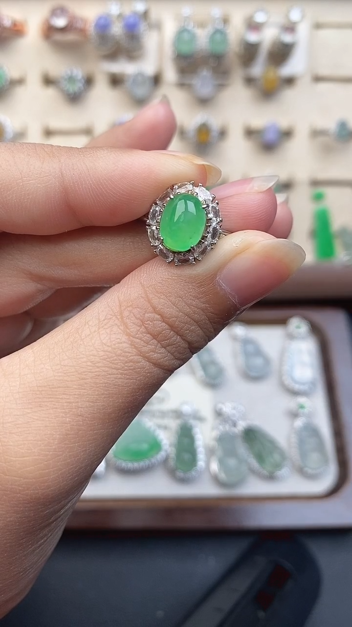 银S925镶嵌定制翡翠74574868