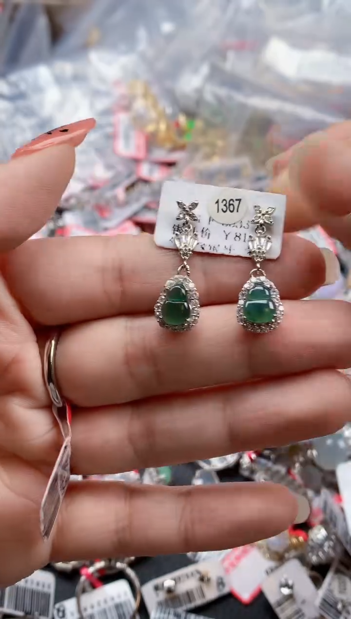 银S925镶嵌戒指翡翠天然A货缅甸翡翠