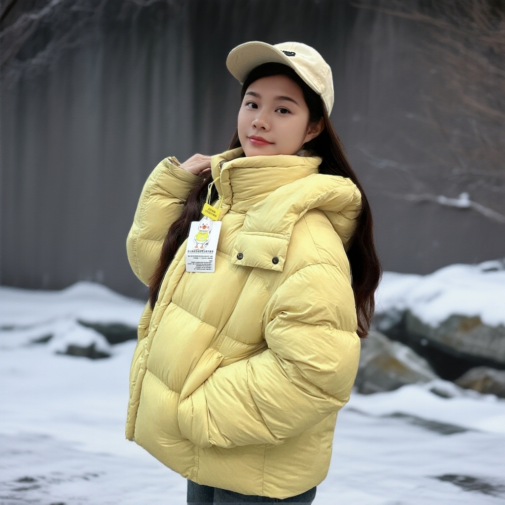 LINDA短款鸭绒韩版常规百搭纯色防水羽绒服