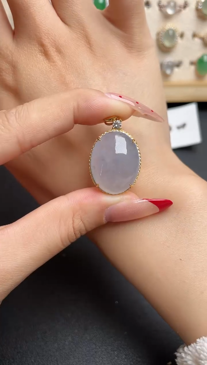 【闪购商品】翡翠吊坠(赠链)银S925镶嵌一物一证一礼盒