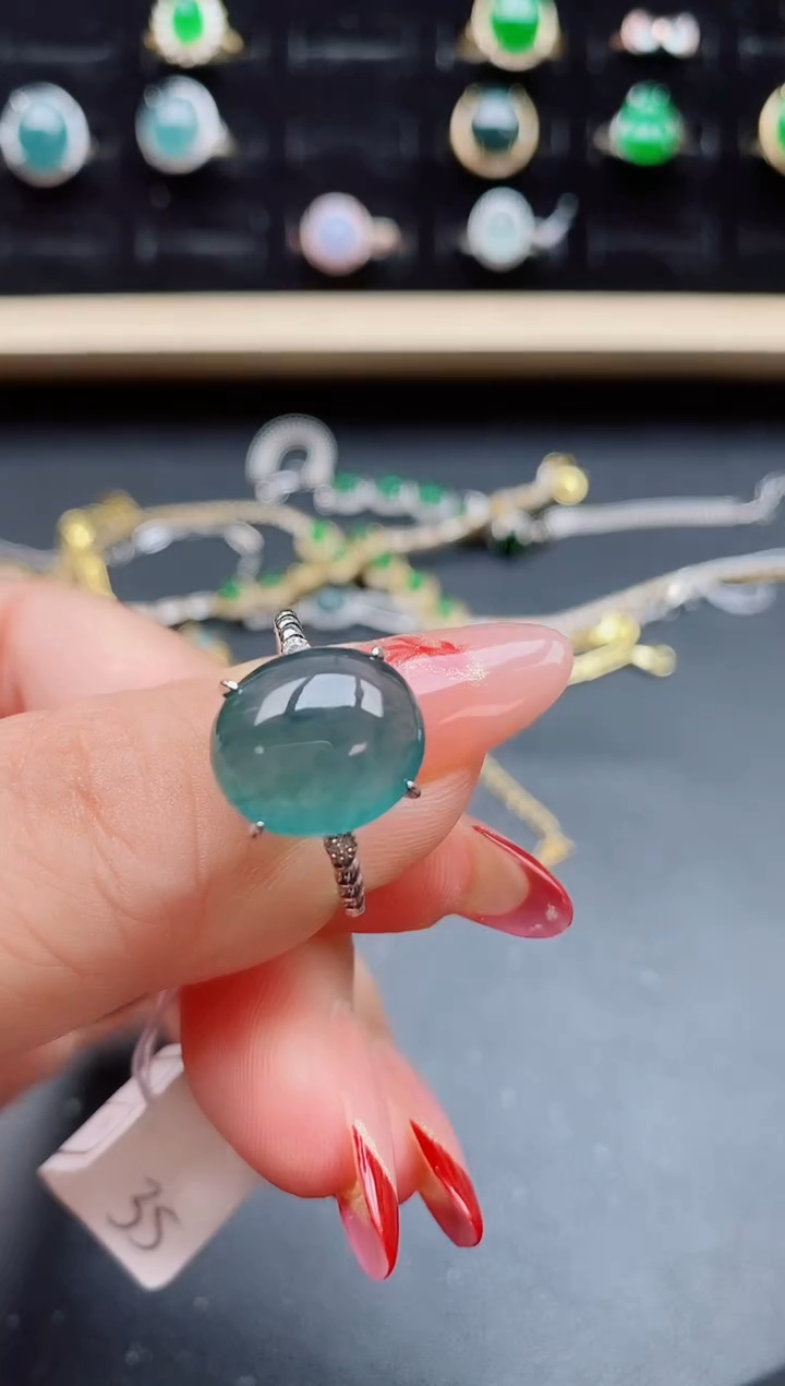 【闪购商品】翡翠戒指银S925镶嵌5085050