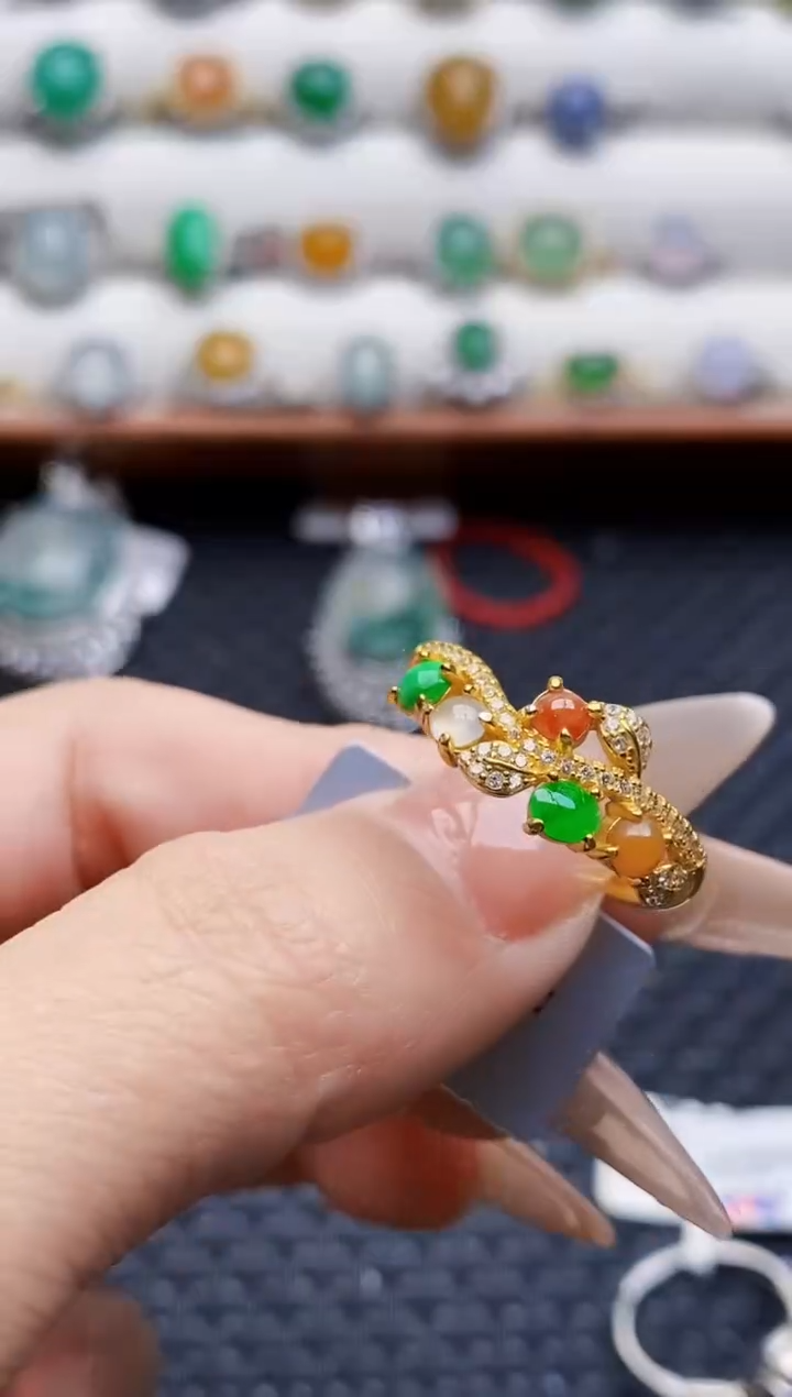 银S925镶嵌戒指翡翠2798