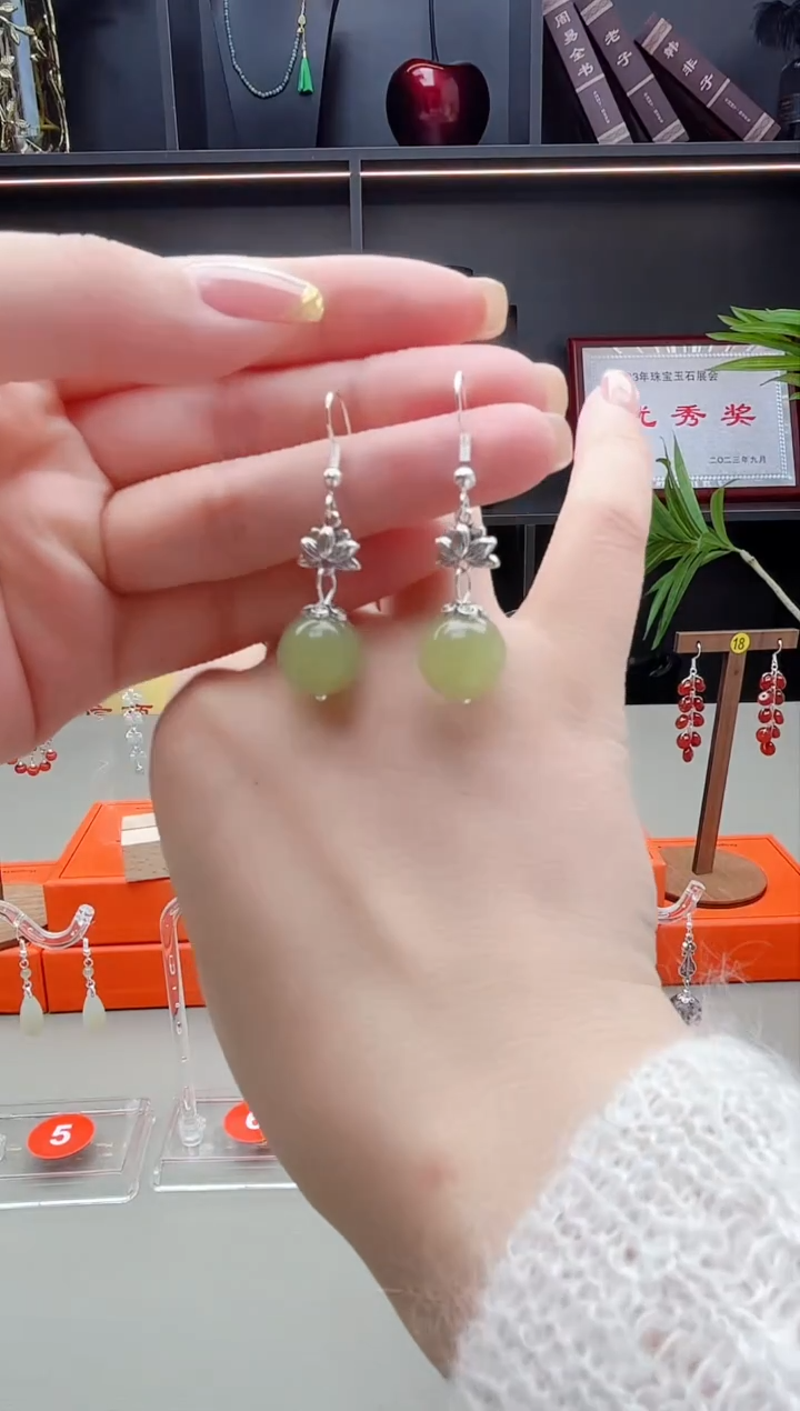 未镶嵌东陵石耳饰427