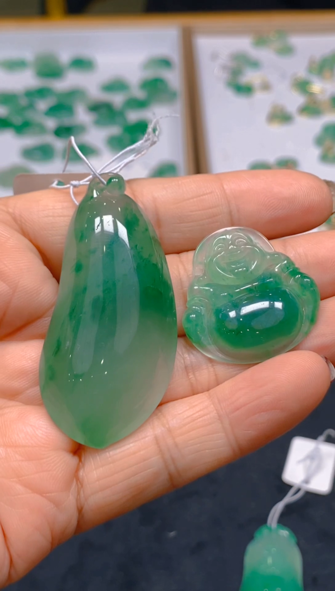 【闪购商品】石英质玉颈饰未镶嵌冰美人非洲翠A货冰种020