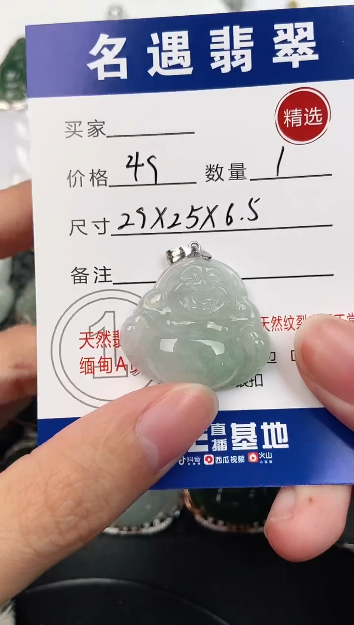 颈饰银S925镶嵌翡翠挂件