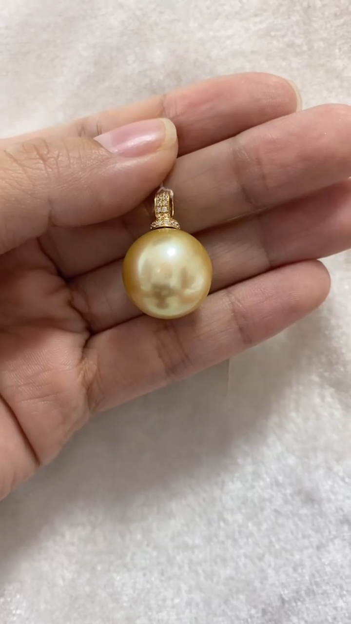 【闪购商品】海水珍珠吊坠(赠链)18K金镶嵌15-16mm