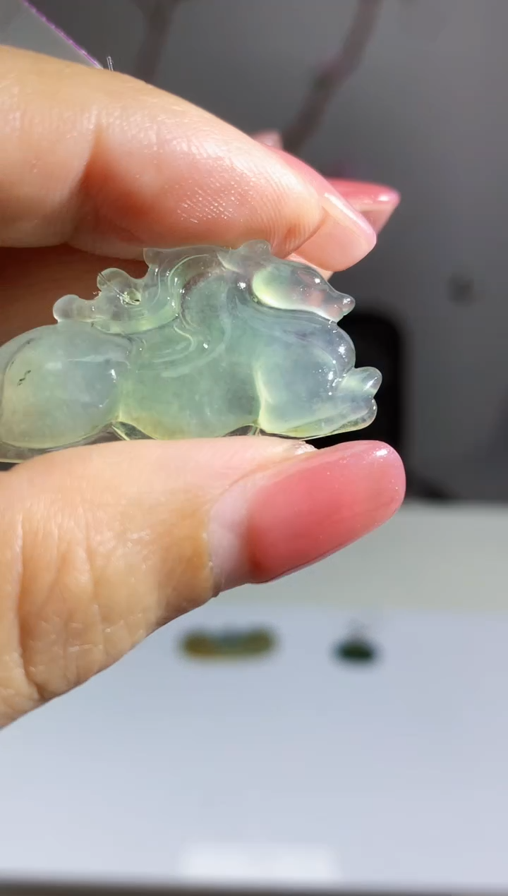 定制翡翠未镶嵌003xm-毛货挂件29