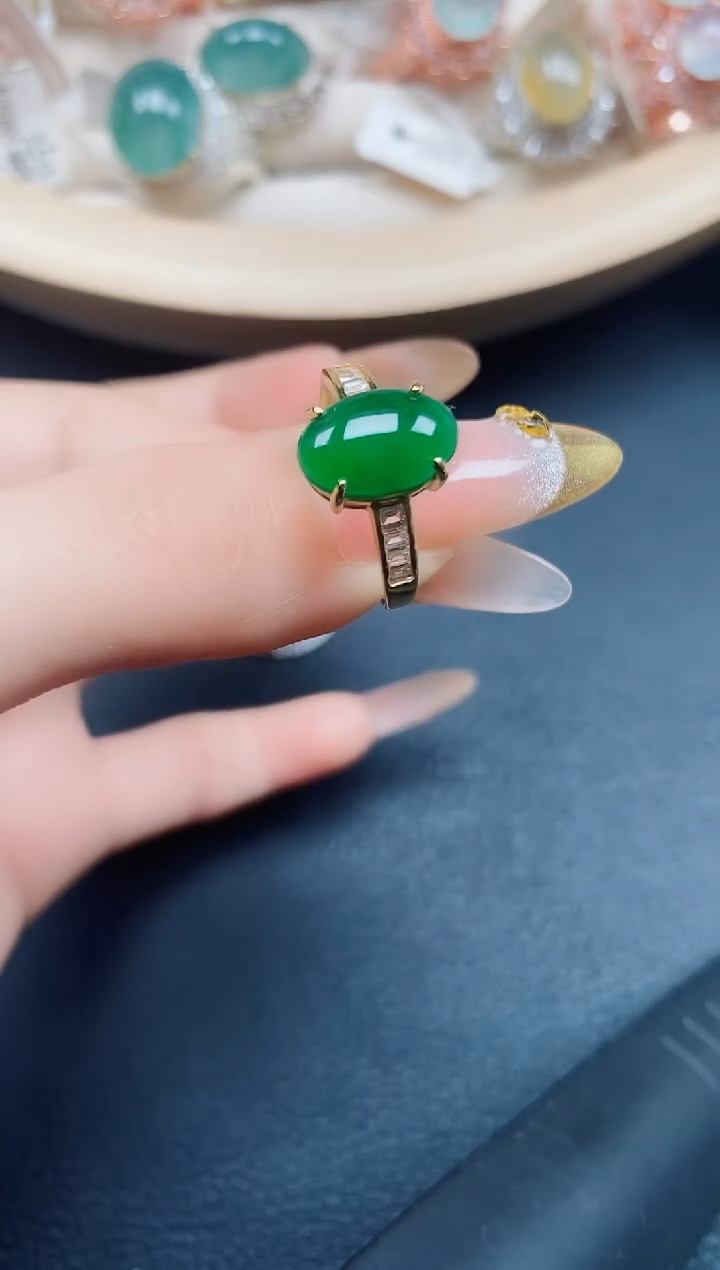 【闪购商品】翡翠戒指银S925镶嵌翡翠