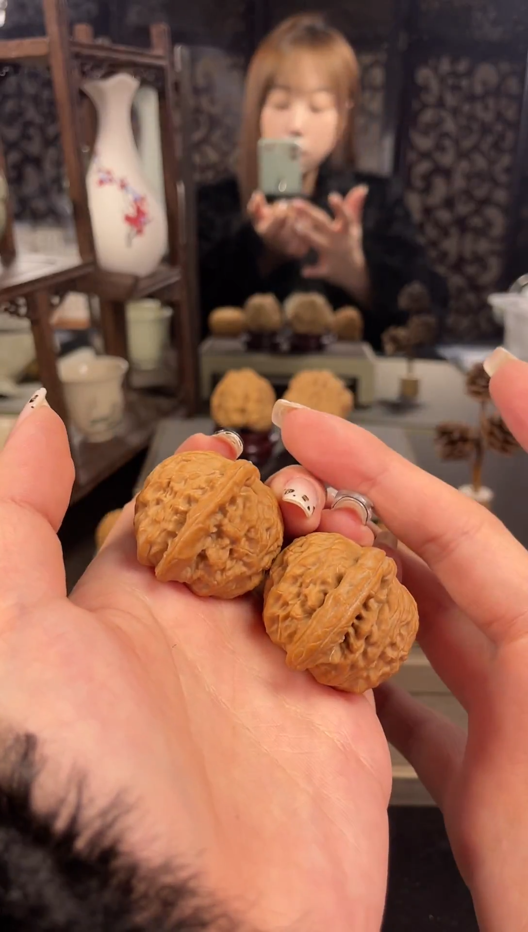 【闪购商品】文玩核桃把件白狮子42尺-6