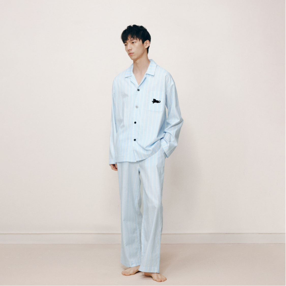 tbh野兽派家居欧若风黑豹天丝棉家居服套装四季可外穿情侣睡衣dr