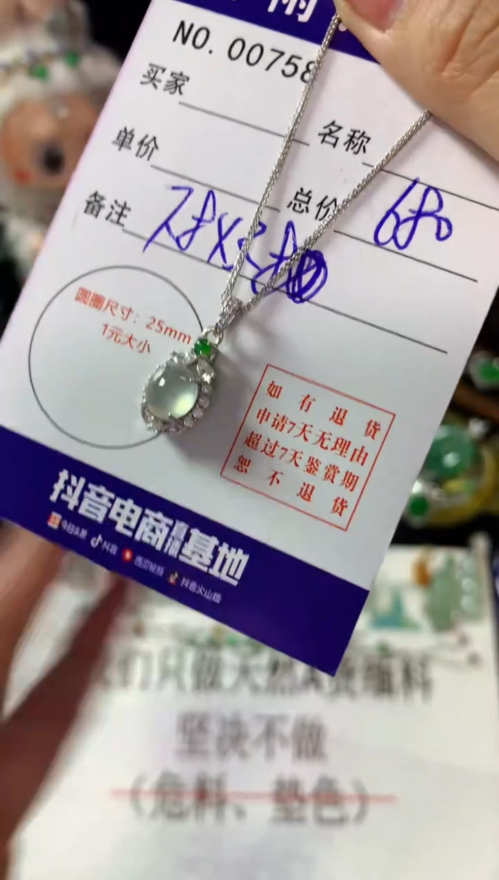 颈饰银S925镶嵌翡翠翡翠