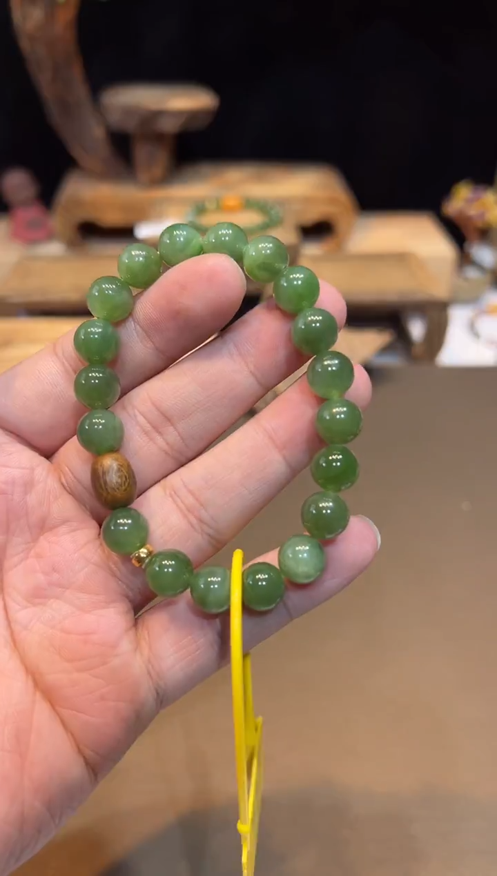 18K金镶嵌手链和田玉手饰@@A7057