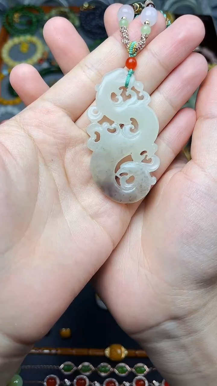 颈饰未镶嵌和田玉龙凤呈祥 06