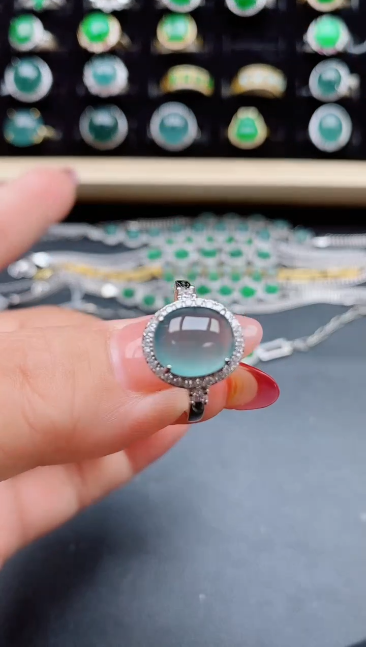 【闪购商品】翡翠戒指银S925镶嵌8058505