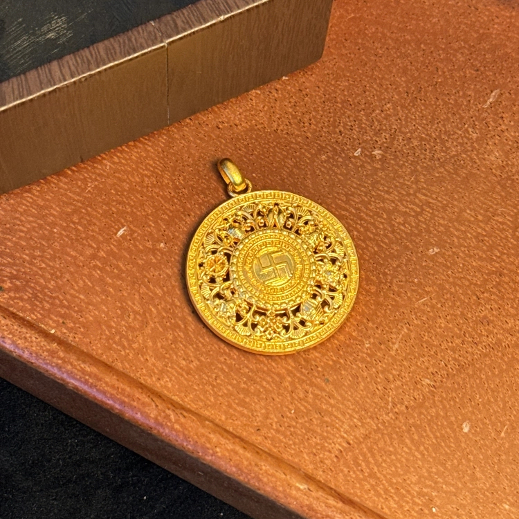 【罗盘】带印999纯金足金罗盘吊坠【假一罚四】