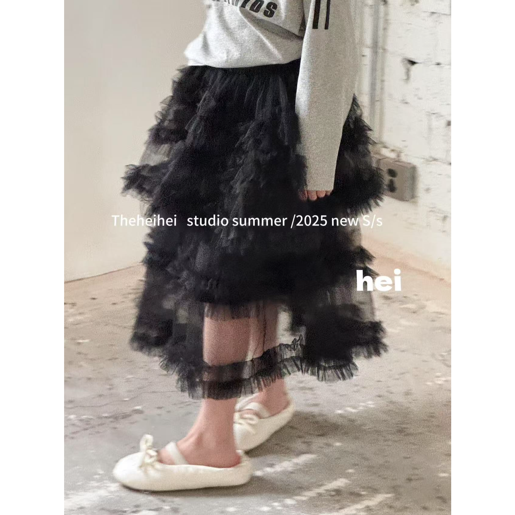 【设计师品牌】网纱半裙时尚百搭法式甜美蛋糕裙中大童亲子 3138