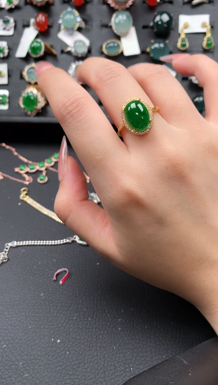 【闪购商品】翡翠戒指银S925镶嵌52141