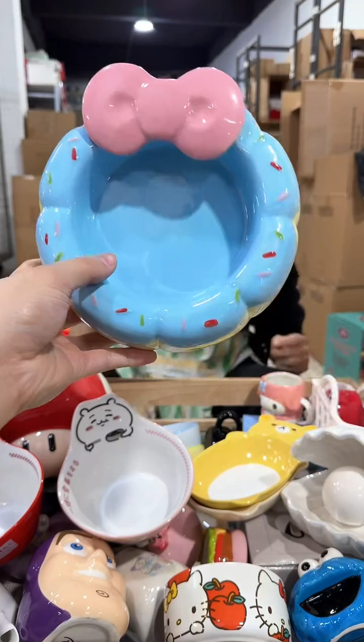瓷片蛋糕蝴蝶结甜甜圈狗粮碗