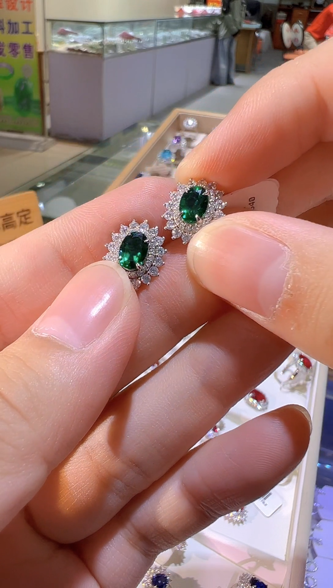 无925银银镶嵌耳钉耳饰0153