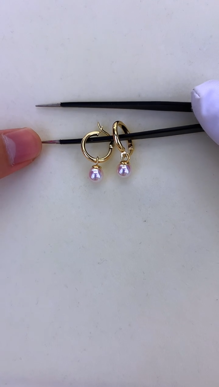 银S925镶嵌DA海水珍珠 GD218 6-7 耳扣