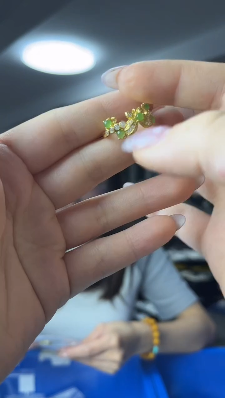 银S925镶嵌戒指和田玉（多样性发一件）