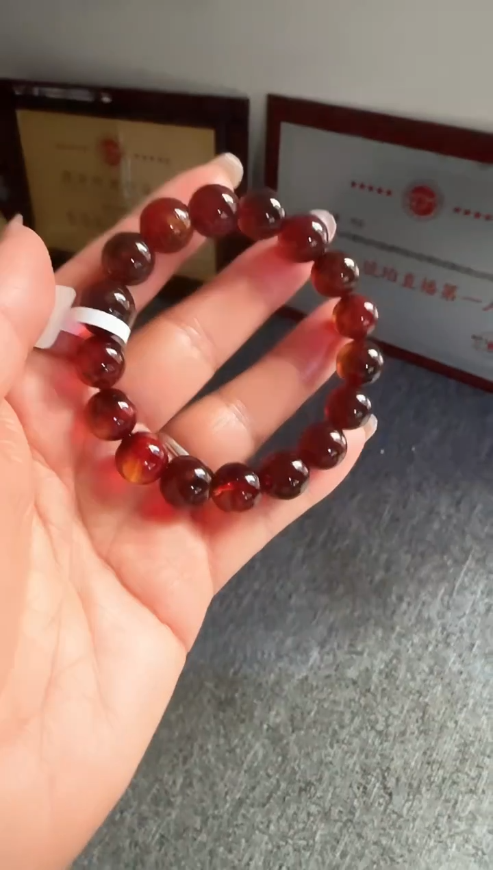 手串琥珀未镶嵌#39微瑕缅甸琥珀血珀手串11mm