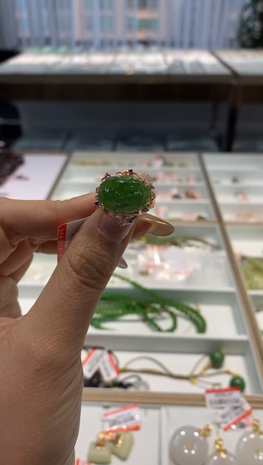 【闪购商品】和田玉戒指银S925镶嵌戒指