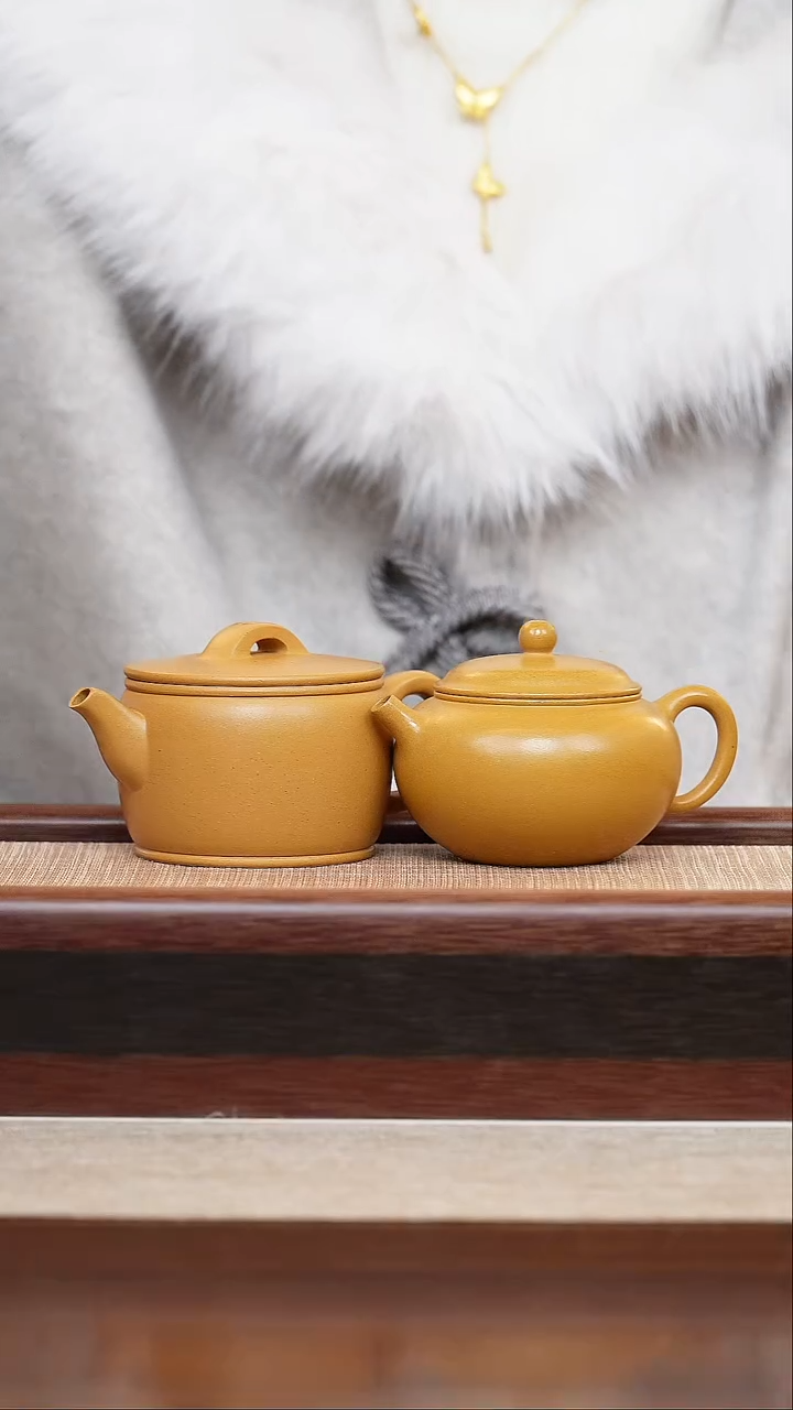 小***包黄金段小汉瓦＋黄金段小圆柱宜兴手工紫砂壶