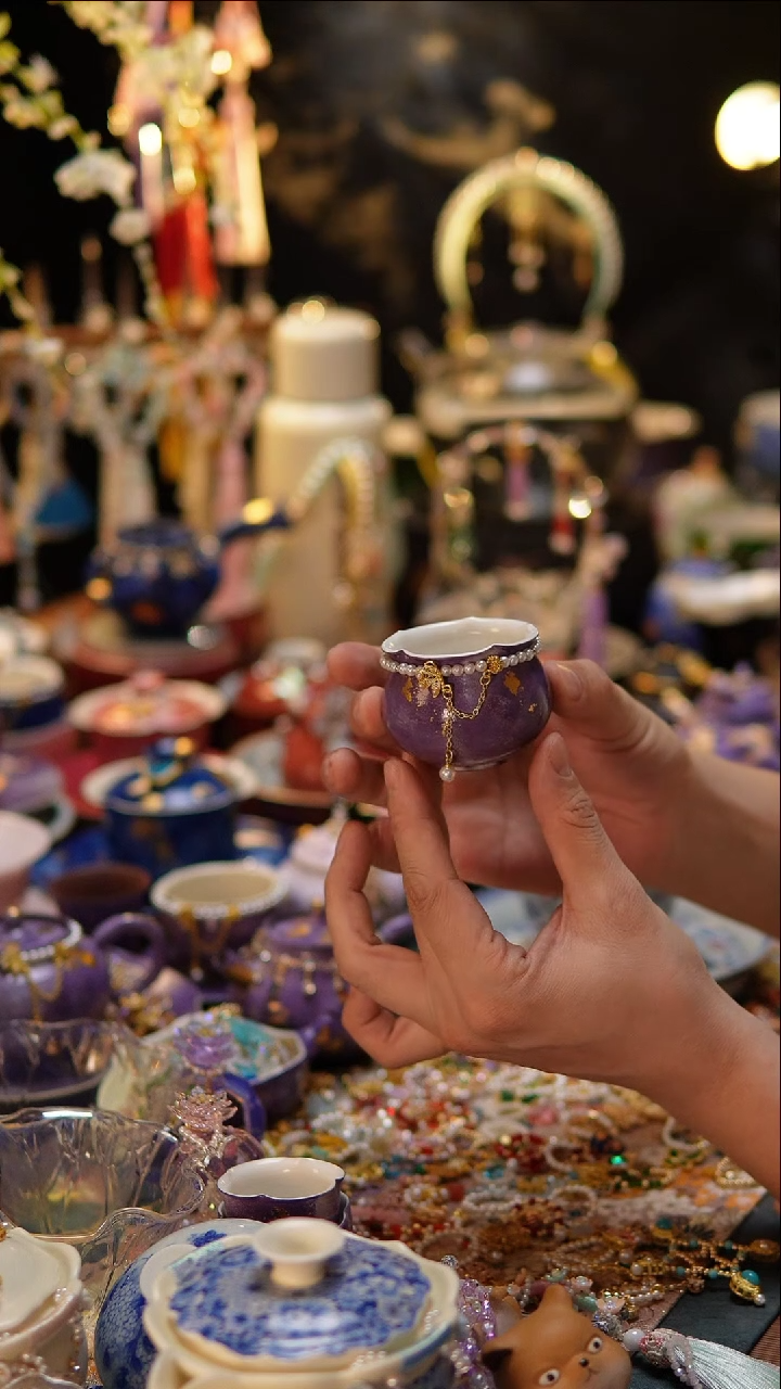 【闪购商品】紫色大漆杯杯+链子