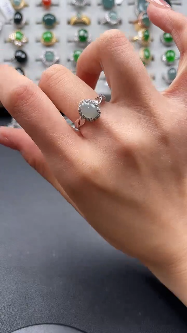 【闪购商品】翡翠戒指银S925镶嵌425325