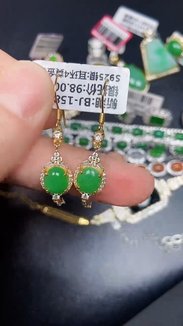 银S925镶嵌戒指翡翠2860