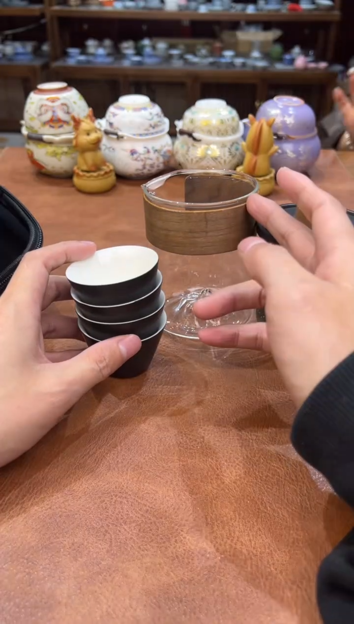 真的很便宜会开片的旅行茶具