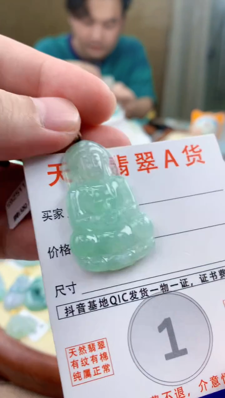 颈饰未镶嵌翡翠 天然A货翡翠挂件