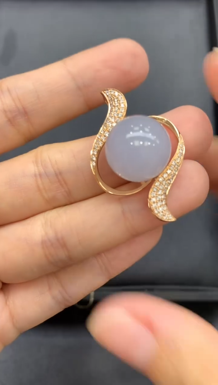 颈饰18K金镶嵌翡翠487-中国好珍宝