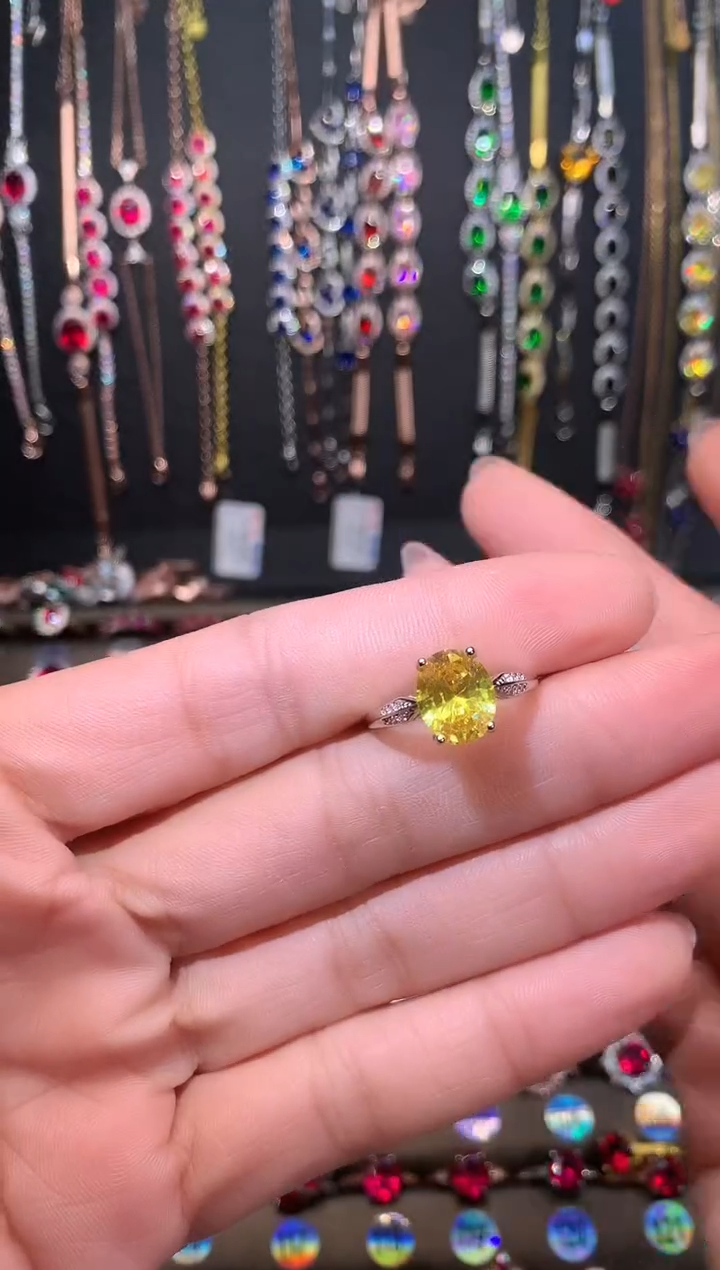 【闪购商品】水晶戒指银S925镶嵌银色
