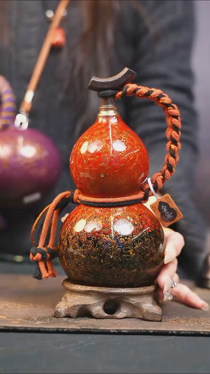 【闪购商品】XE188漆艺酒葫芦不包手串及旋转底座