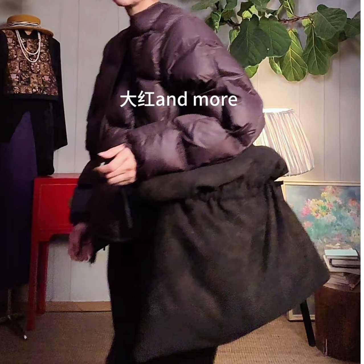 【靠枕包】红shop2025秋冬原创设计羊毛夹棉流浪休闲艺术感超大包包