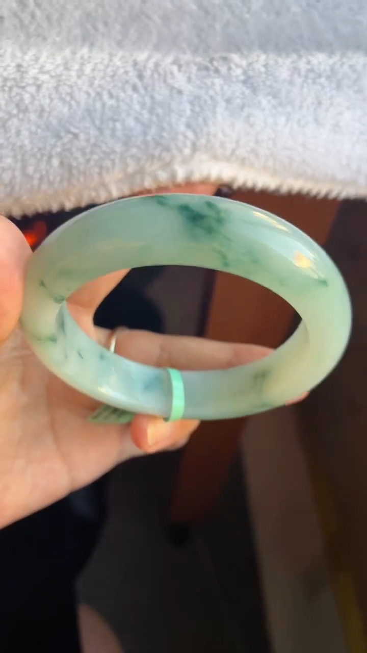 未镶嵌手镯翡翠（十星强推）老坑厚装绿底飘花49号