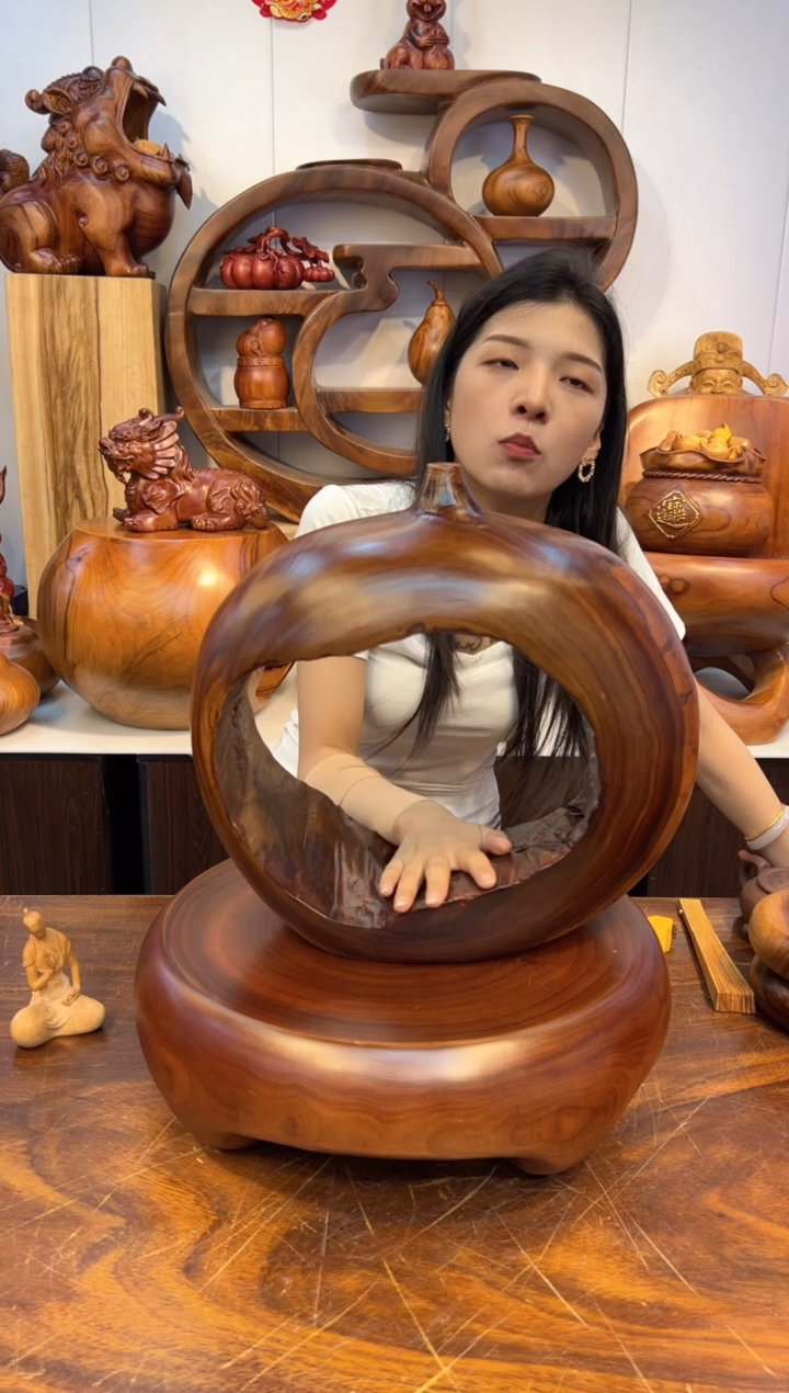 木香樟木创意花插