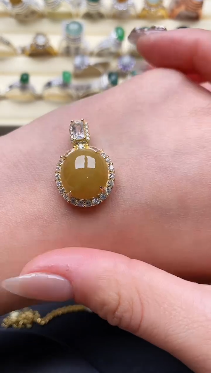 【闪购商品】翡翠戒指银S925镶嵌缅甸天然A货翡翠66   4-4