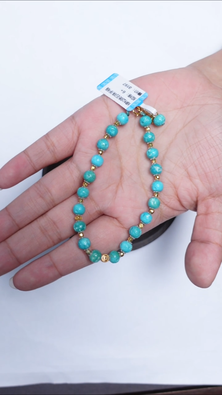 未镶嵌绿松石手链绿松石手链6mm