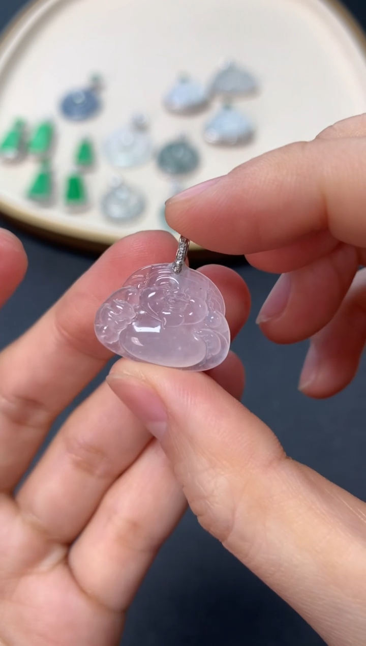 【闪购商品】翡翠吊坠(不含链)18K金镶嵌1980