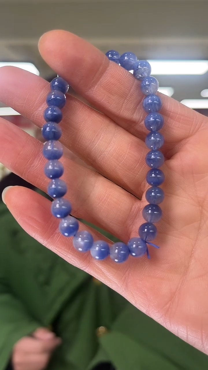 【闪购商品】水晶手链未镶嵌天然蓝兔毛手串多样性发一6mm