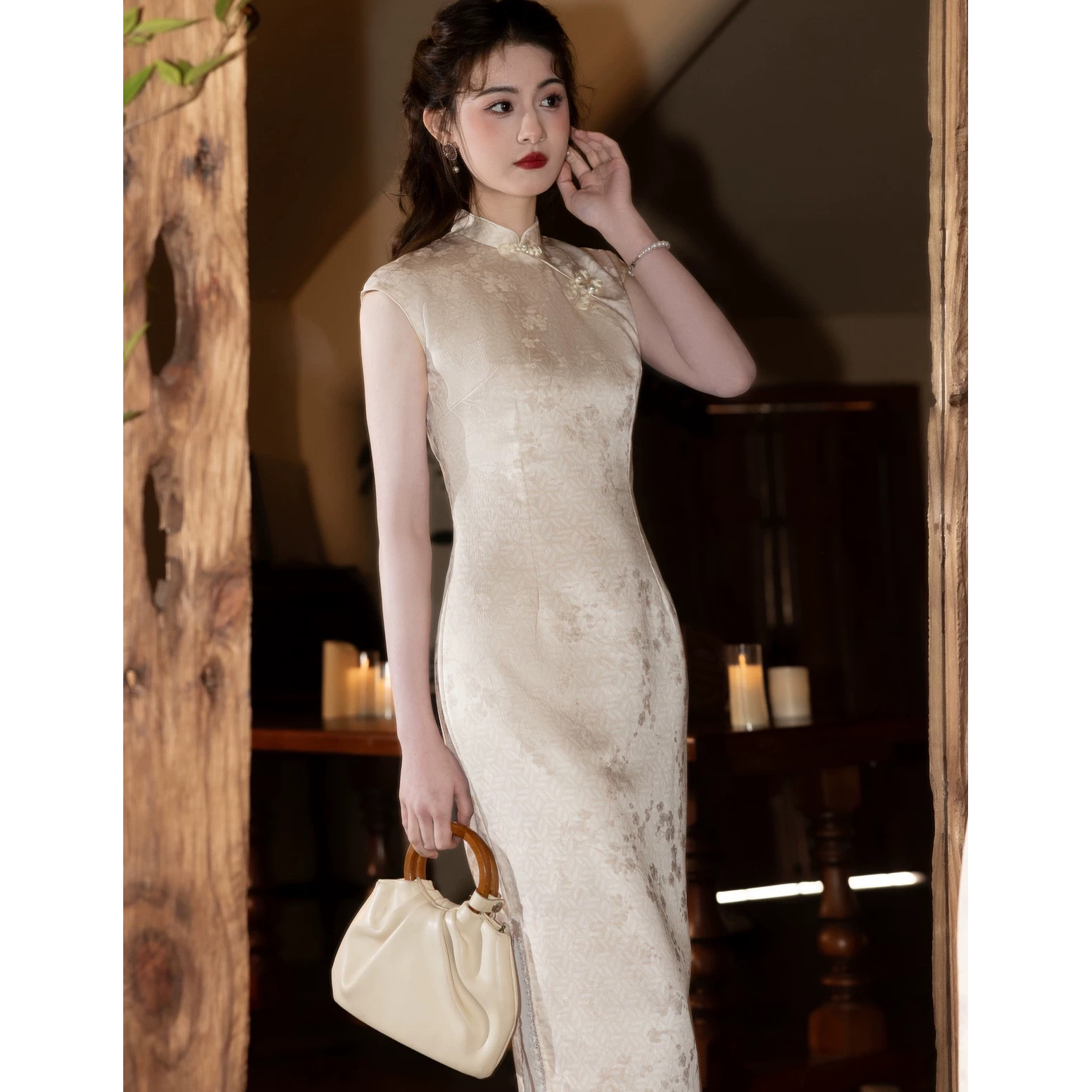 年轻款新中式白色旗袍2025夏季新款显瘦日常气质女装