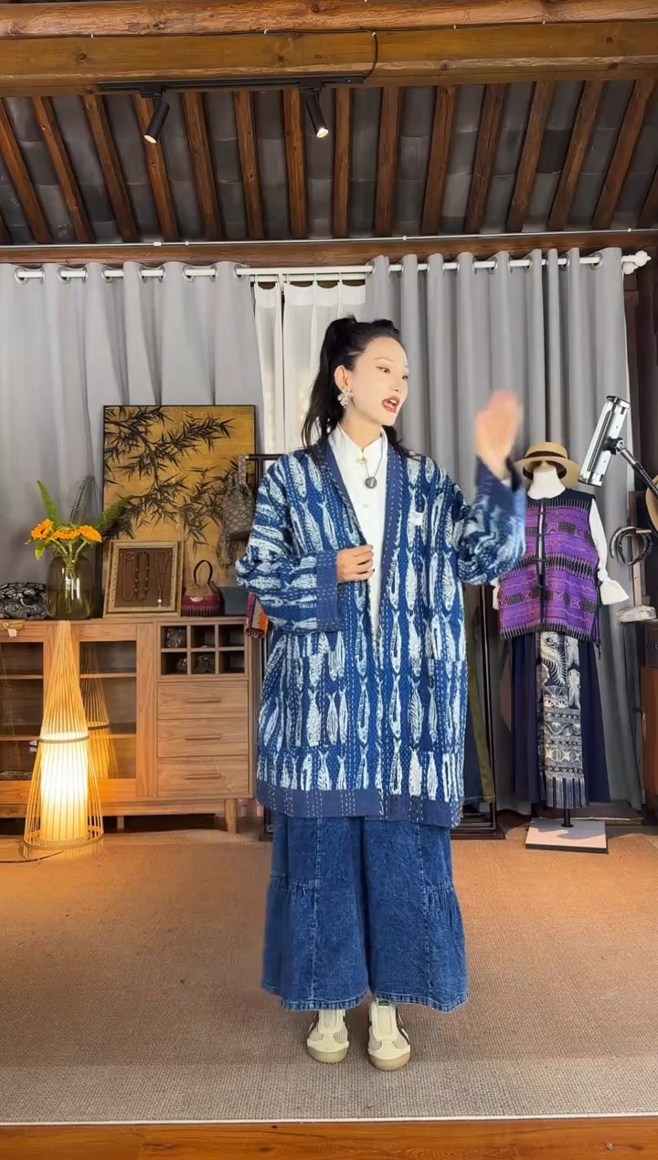 设计师款鱼多多中长外套