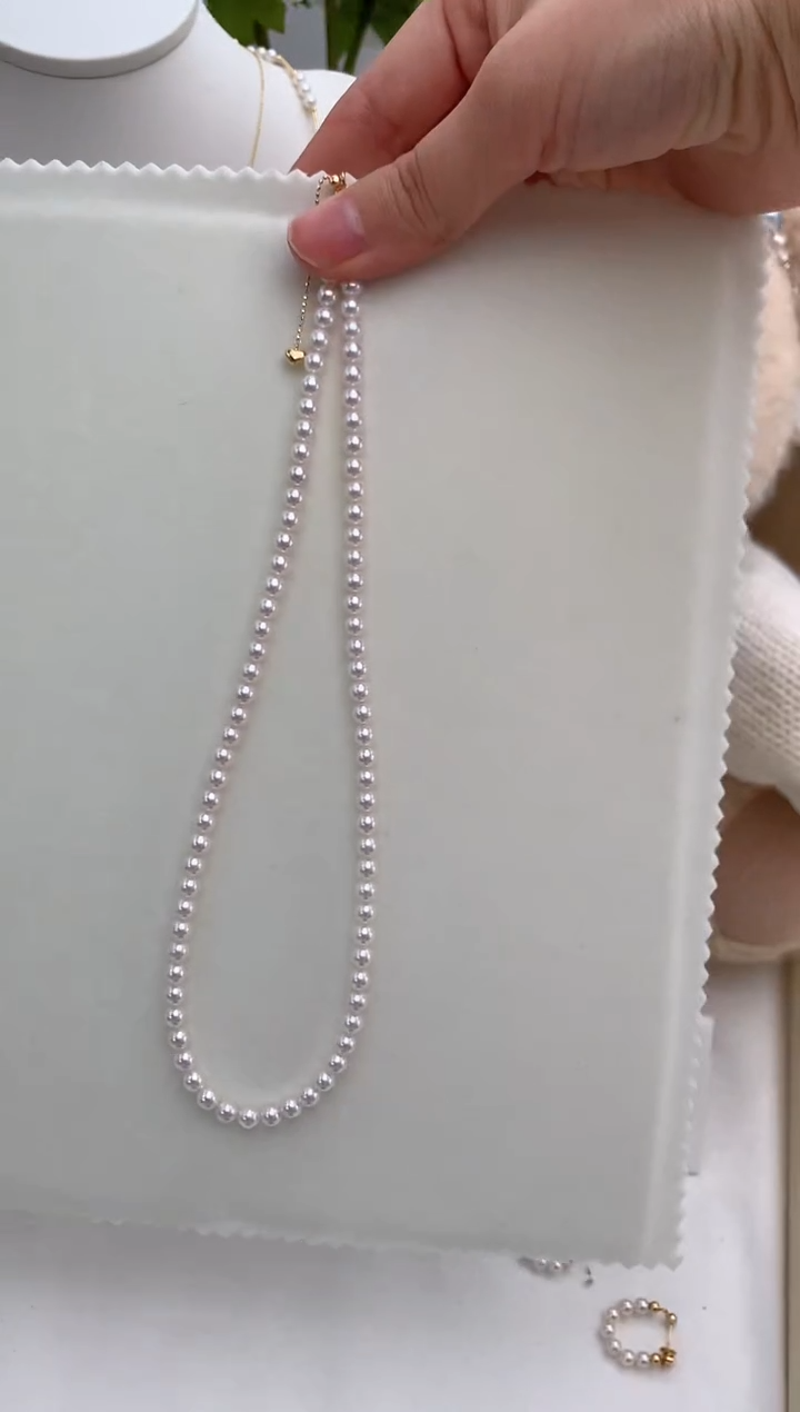 【闪购商品】海水珍珠项链18K金镶嵌4.5-5极光小米链