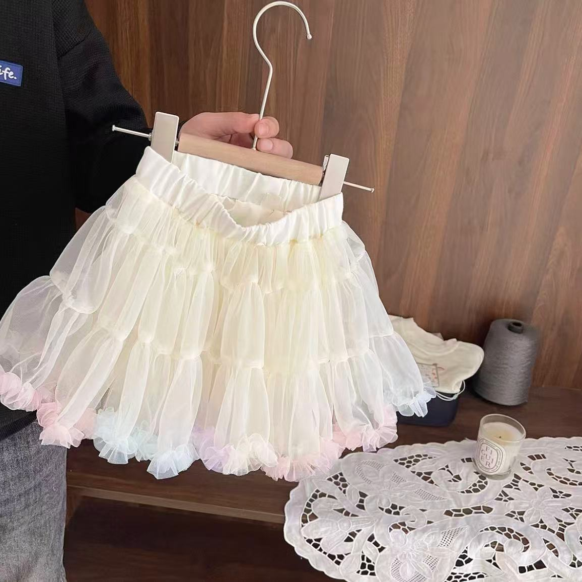 36春秋女童洋气蓬蓬裙女宝宝百搭半身蛋糕裙女小童超仙凸凸裙潮